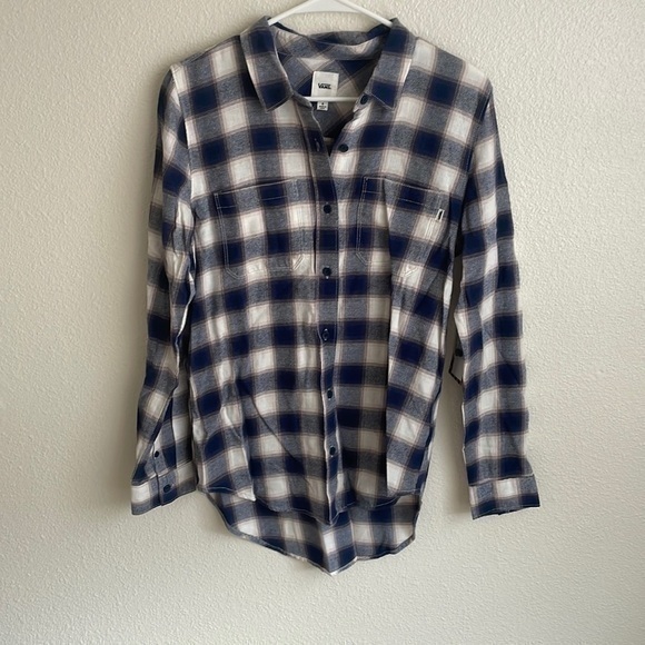 Vans Meridian Flannel Shirt Plaid Long Sleeve Button Up‎ Top New Size S - Picture 1 of 9